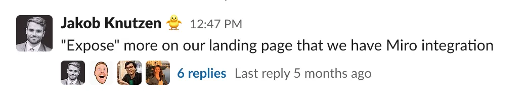 A sample idea posted in Slack